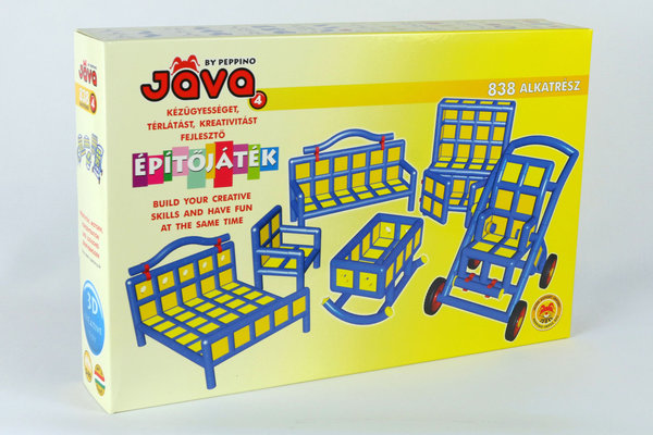 Java Peppino 4 - Spielzeugbaukasten Möbel und Kinderwagen