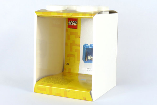 Bausteinregal mit 4 Noppen im Original LEGO Design, doppelte Höhe, WEISS