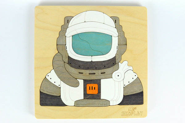 Ekoplay Holzpuzzle Astronaut und Rakete Space Shuttle     Lernspielzeug Holzspielzeug Kinderpuzzle